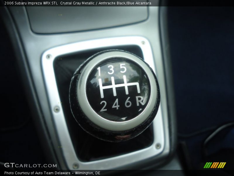 Crystal Gray Metallic / Anthracite Black/Blue Alcantara 2006 Subaru Impreza WRX STi