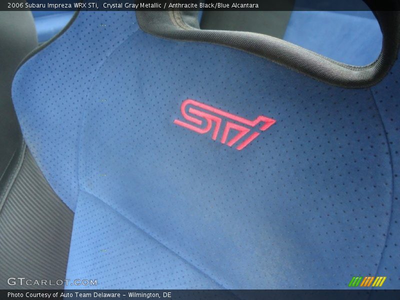 Crystal Gray Metallic / Anthracite Black/Blue Alcantara 2006 Subaru Impreza WRX STi
