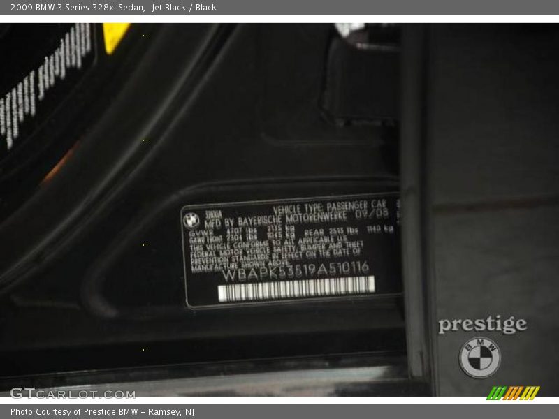 Jet Black / Black 2009 BMW 3 Series 328xi Sedan