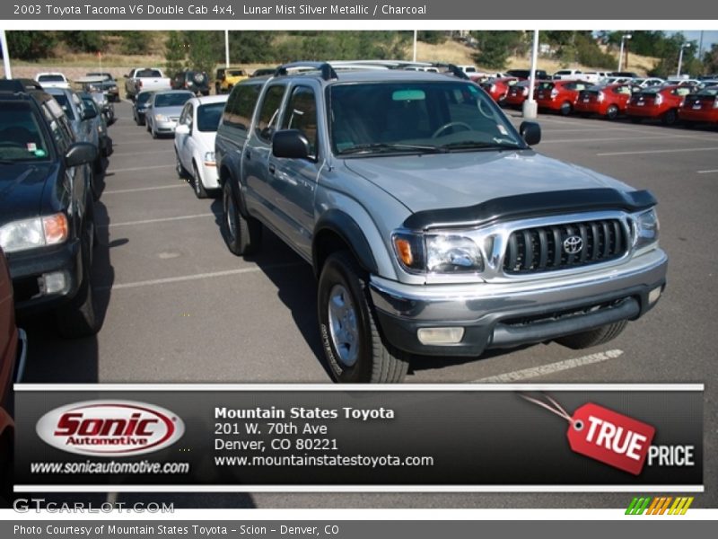 Lunar Mist Silver Metallic / Charcoal 2003 Toyota Tacoma V6 Double Cab 4x4