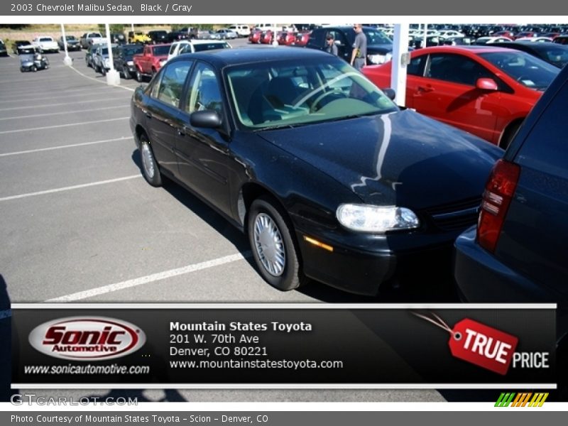 Black / Gray 2003 Chevrolet Malibu Sedan