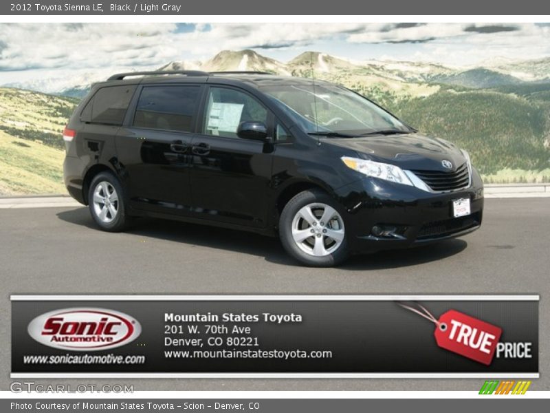 Black / Light Gray 2012 Toyota Sienna LE