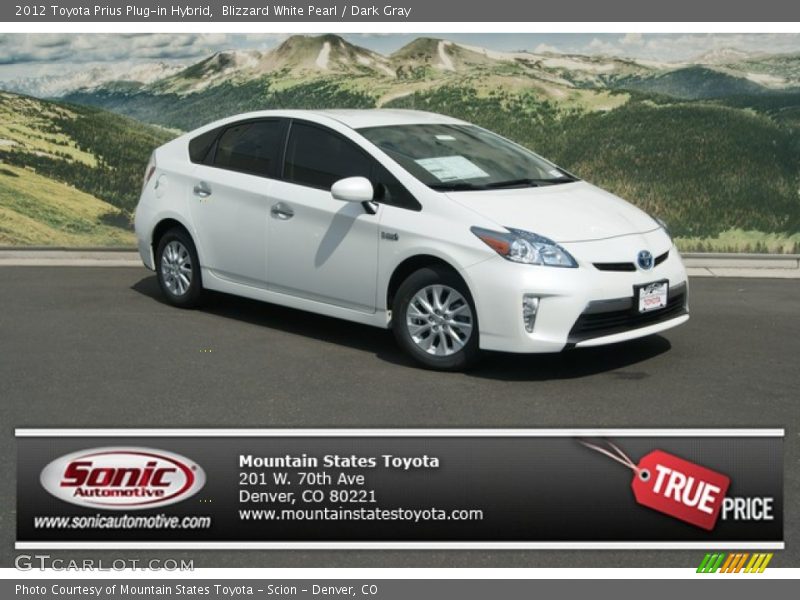 Blizzard White Pearl / Dark Gray 2012 Toyota Prius Plug-in Hybrid