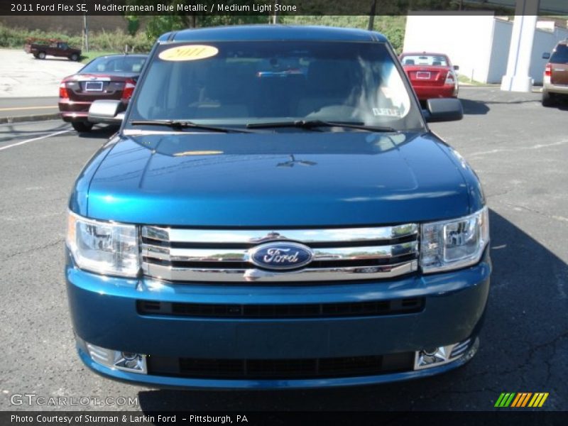 Mediterranean Blue Metallic / Medium Light Stone 2011 Ford Flex SE