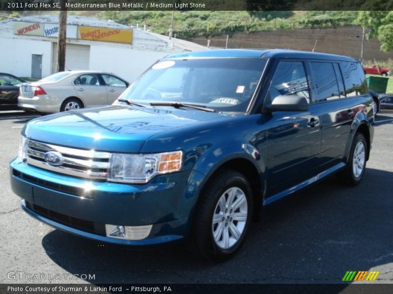 Mediterranean Blue Metallic / Medium Light Stone 2011 Ford Flex SE