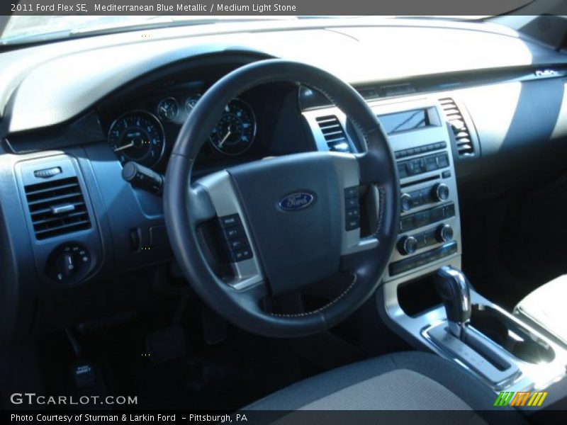 Mediterranean Blue Metallic / Medium Light Stone 2011 Ford Flex SE