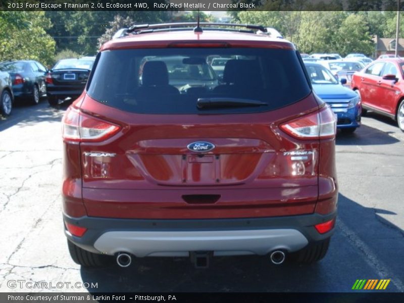 Ruby Red Metallic / Charcoal Black 2013 Ford Escape Titanium 2.0L EcoBoost 4WD