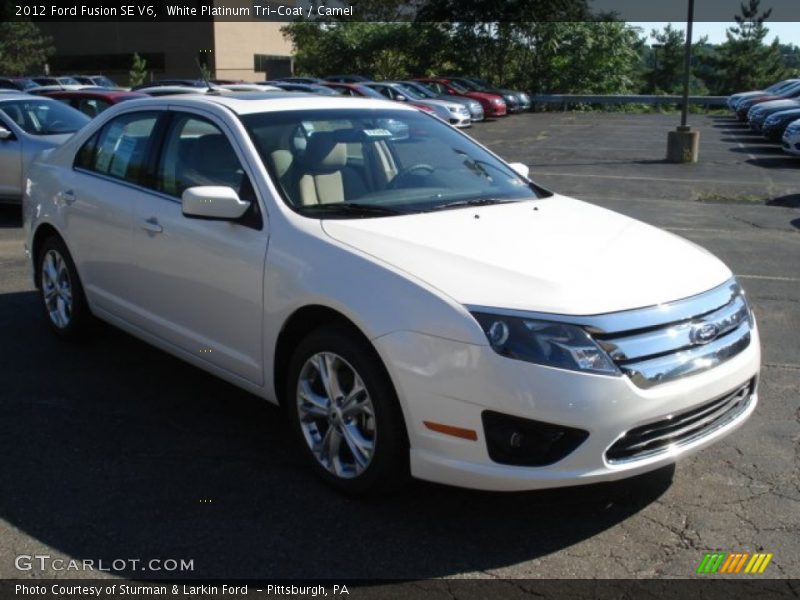 White Platinum Tri-Coat / Camel 2012 Ford Fusion SE V6