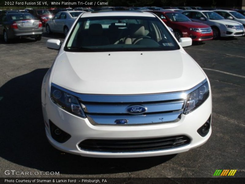 White Platinum Tri-Coat / Camel 2012 Ford Fusion SE V6