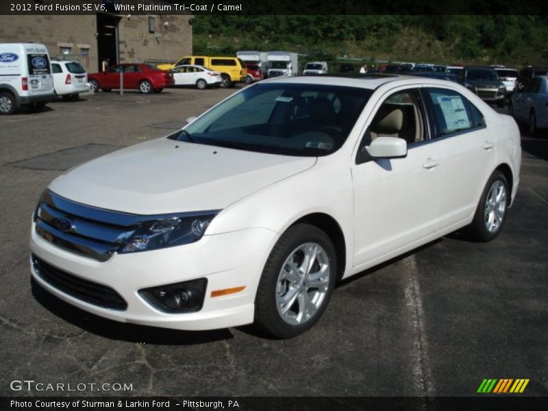 White Platinum Tri-Coat / Camel 2012 Ford Fusion SE V6