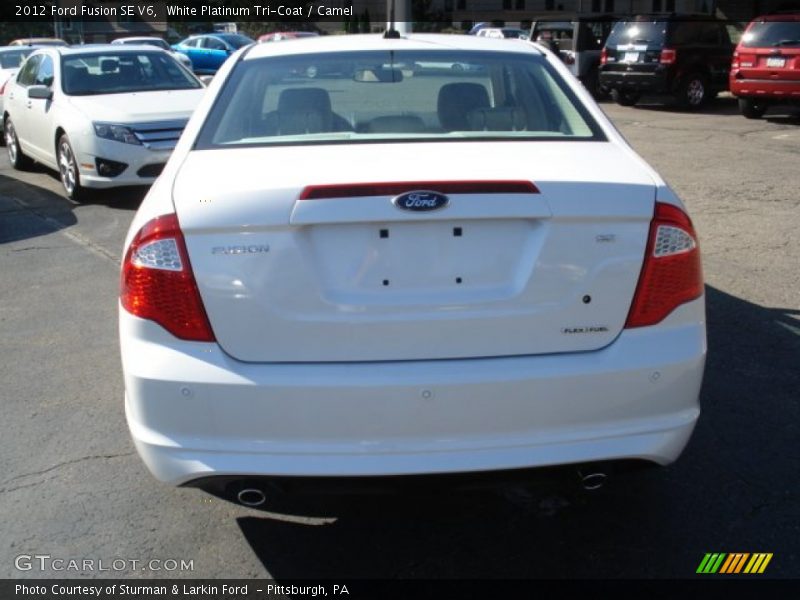 White Platinum Tri-Coat / Camel 2012 Ford Fusion SE V6