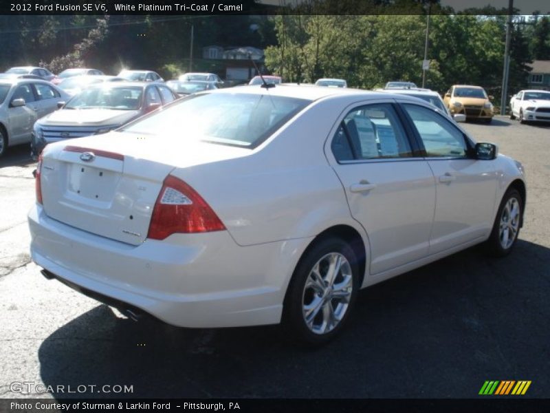 White Platinum Tri-Coat / Camel 2012 Ford Fusion SE V6