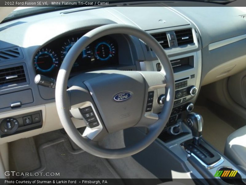 White Platinum Tri-Coat / Camel 2012 Ford Fusion SE V6