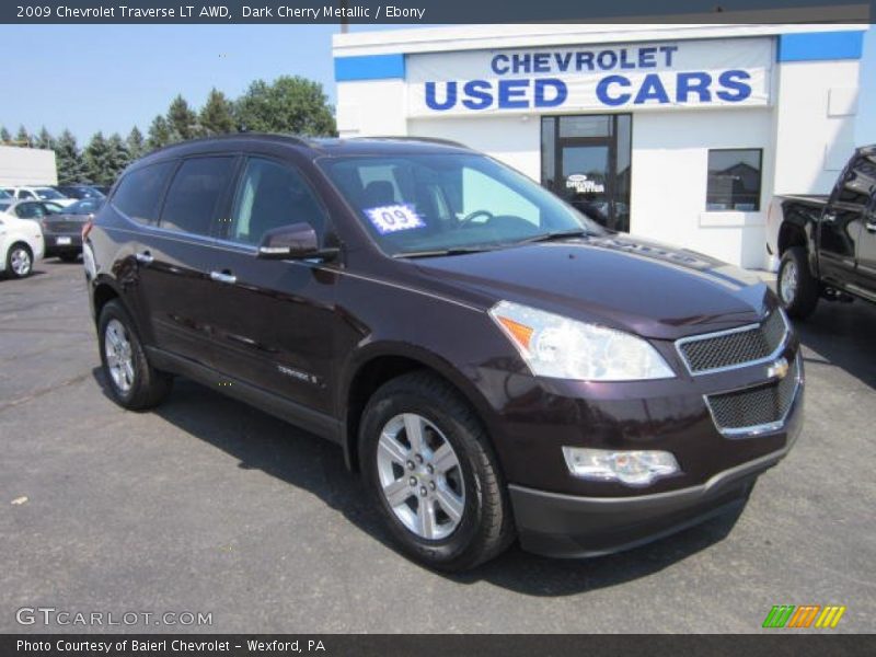 Dark Cherry Metallic / Ebony 2009 Chevrolet Traverse LT AWD