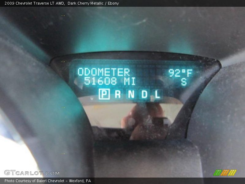 Dark Cherry Metallic / Ebony 2009 Chevrolet Traverse LT AWD