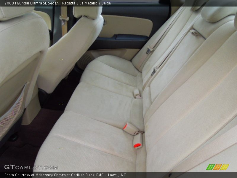 Rear Seat of 2008 Elantra SE Sedan