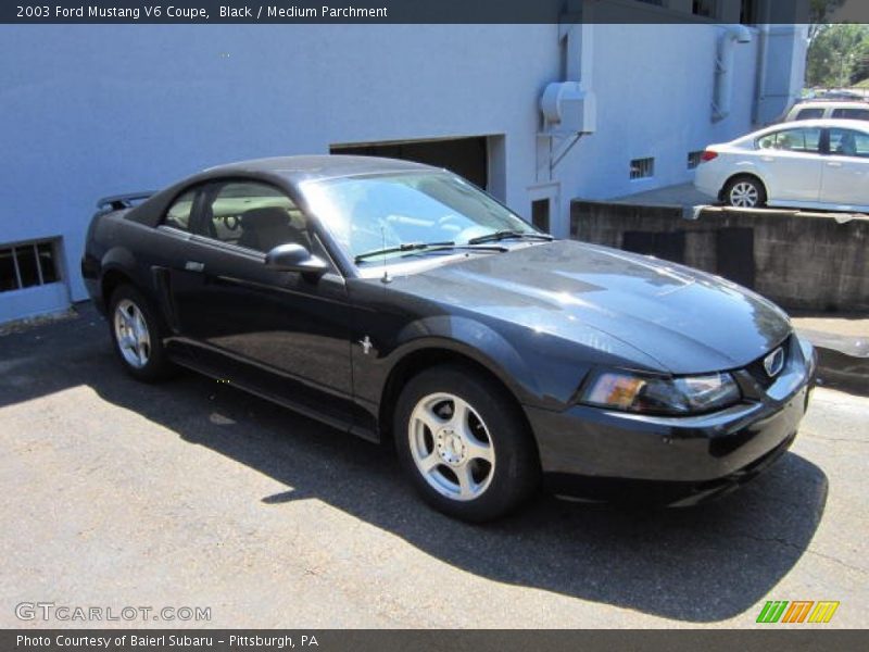 Black / Medium Parchment 2003 Ford Mustang V6 Coupe