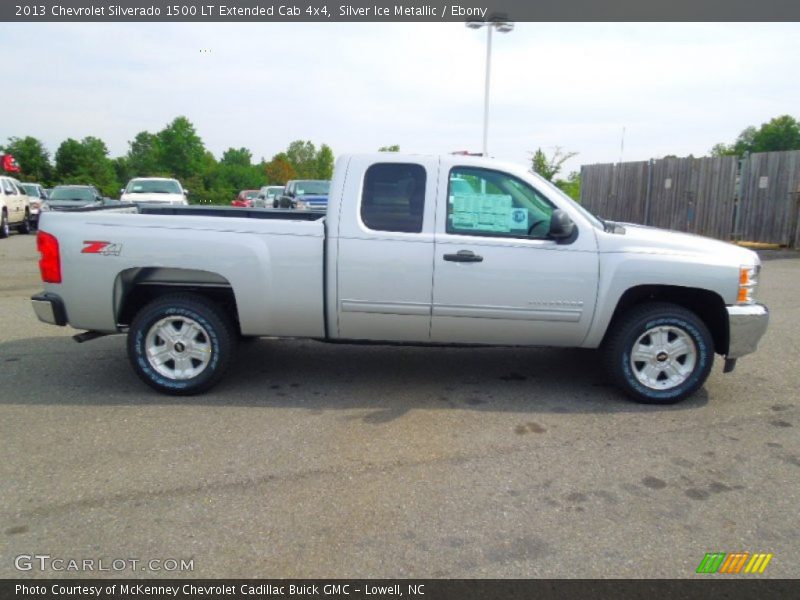 Silver Ice Metallic / Ebony 2013 Chevrolet Silverado 1500 LT Extended Cab 4x4