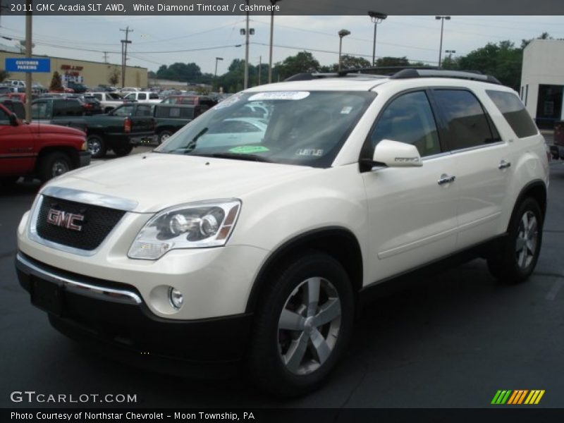 White Diamond Tintcoat / Cashmere 2011 GMC Acadia SLT AWD