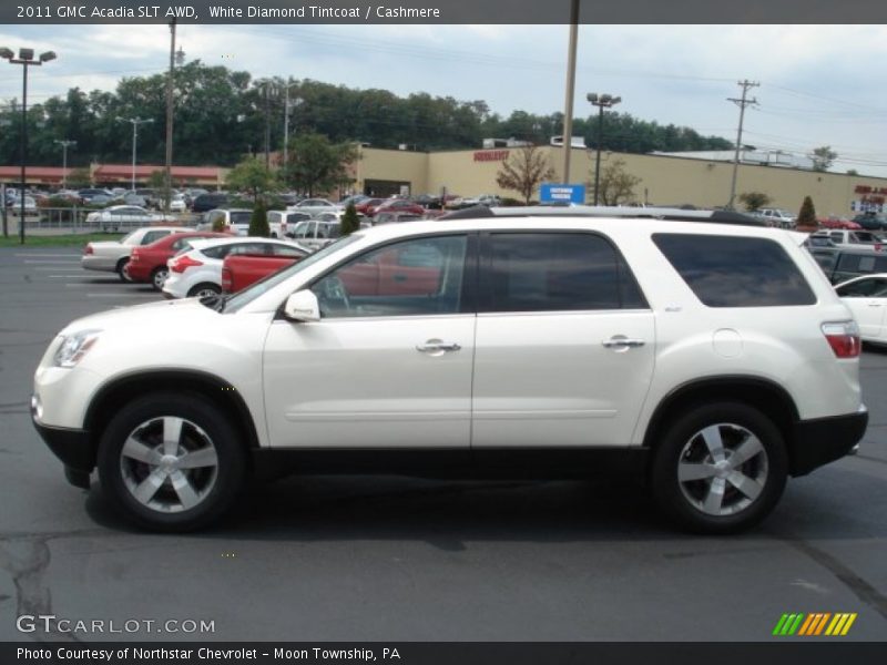 White Diamond Tintcoat / Cashmere 2011 GMC Acadia SLT AWD