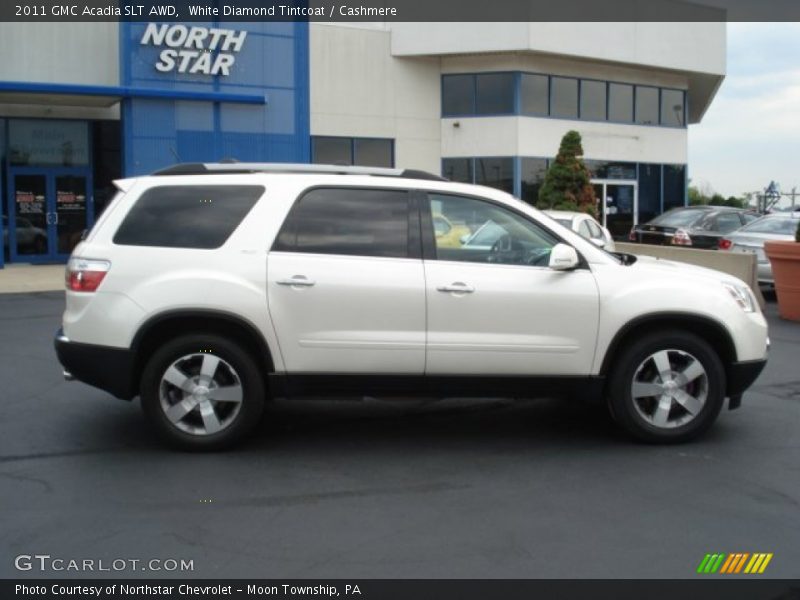 White Diamond Tintcoat / Cashmere 2011 GMC Acadia SLT AWD
