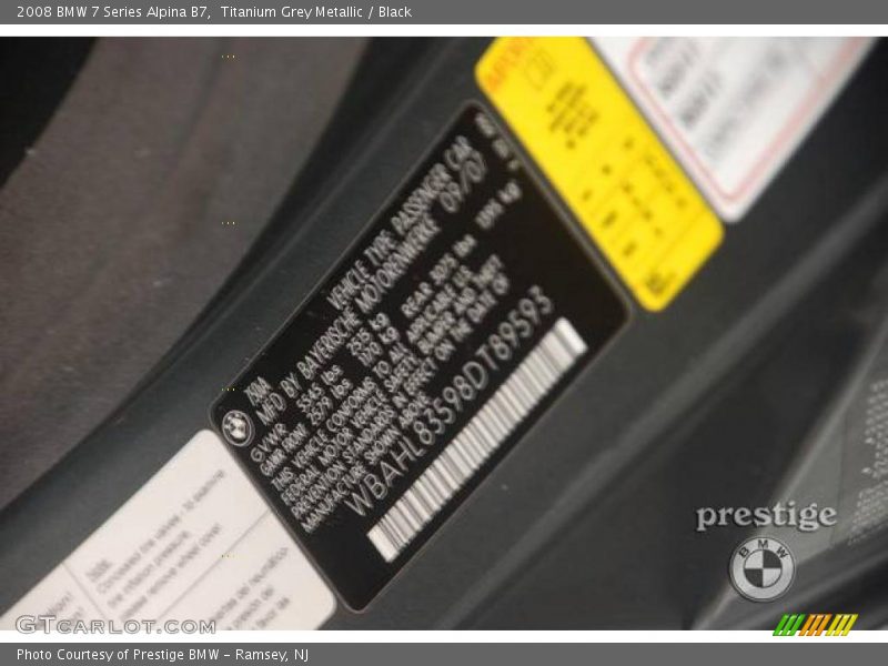 Titanium Grey Metallic / Black 2008 BMW 7 Series Alpina B7