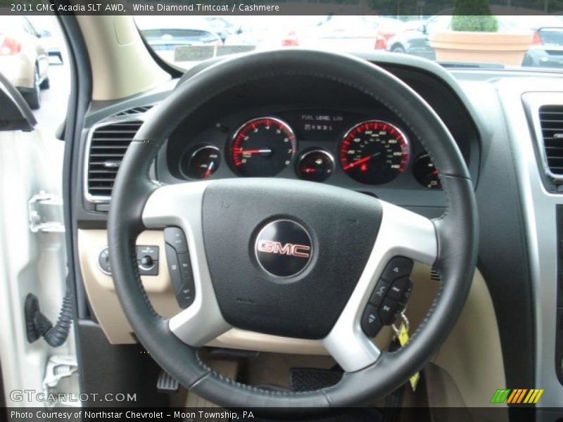 White Diamond Tintcoat / Cashmere 2011 GMC Acadia SLT AWD