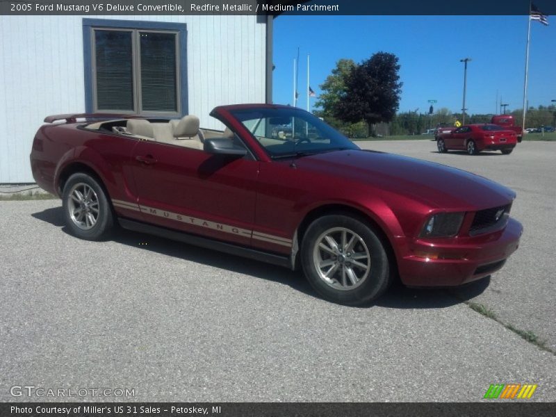 Redfire Metallic / Medium Parchment 2005 Ford Mustang V6 Deluxe Convertible