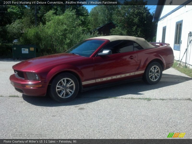 Redfire Metallic / Medium Parchment 2005 Ford Mustang V6 Deluxe Convertible