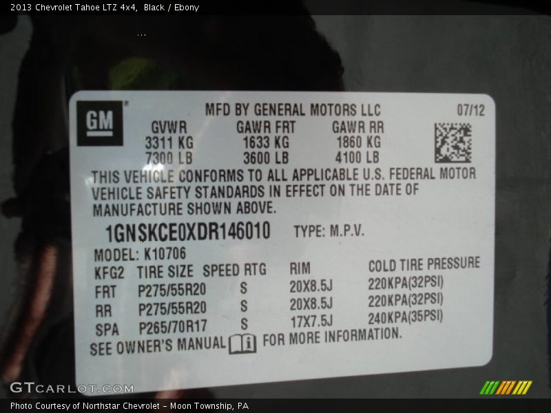 Black / Ebony 2013 Chevrolet Tahoe LTZ 4x4