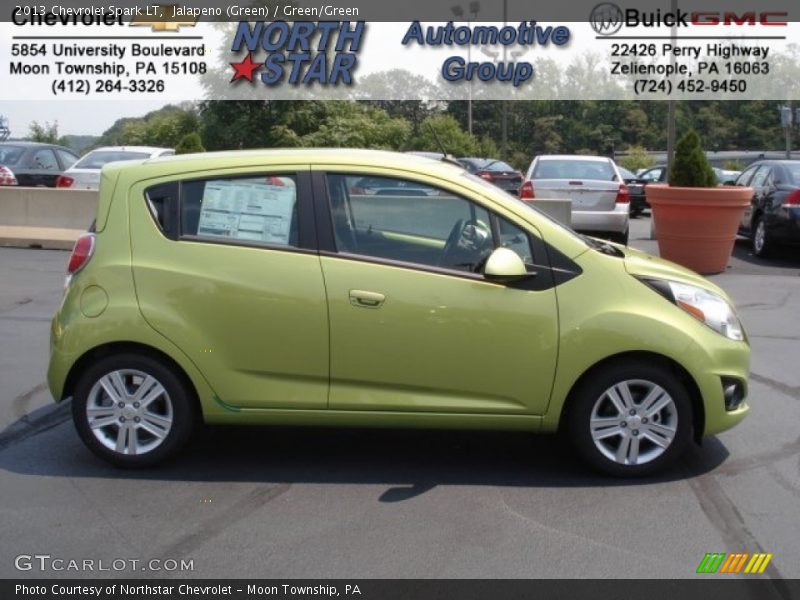 Jalapeno (Green) / Green/Green 2013 Chevrolet Spark LT