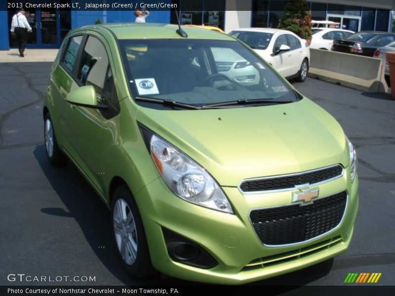 Jalapeno (Green) / Green/Green 2013 Chevrolet Spark LT