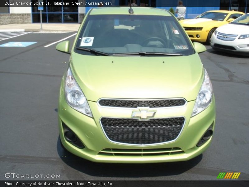 Jalapeno (Green) / Green/Green 2013 Chevrolet Spark LT