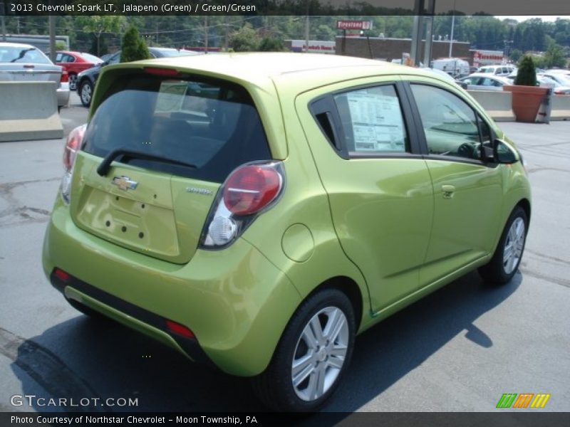 Jalapeno (Green) / Green/Green 2013 Chevrolet Spark LT