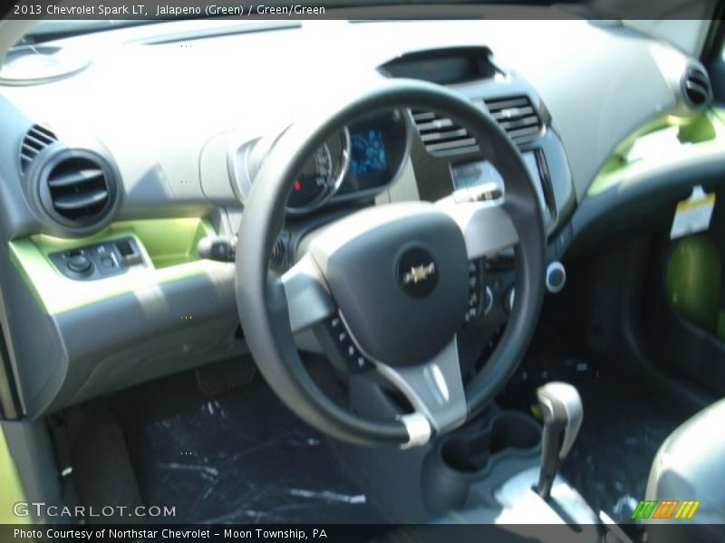 Jalapeno (Green) / Green/Green 2013 Chevrolet Spark LT