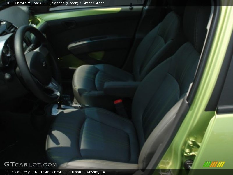 Jalapeno (Green) / Green/Green 2013 Chevrolet Spark LT