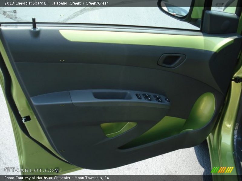 Jalapeno (Green) / Green/Green 2013 Chevrolet Spark LT