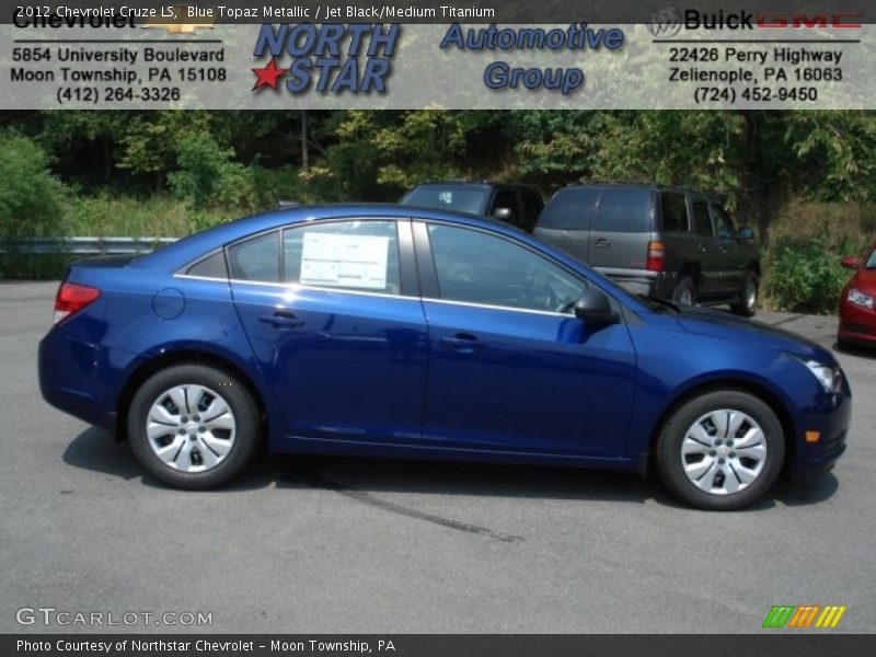 Blue Topaz Metallic / Jet Black/Medium Titanium 2012 Chevrolet Cruze LS