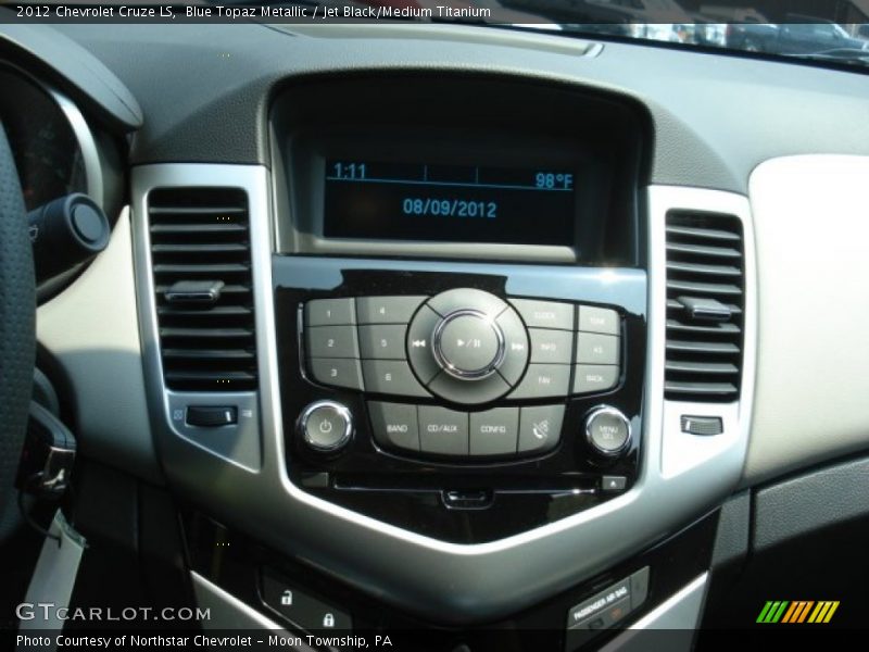 Blue Topaz Metallic / Jet Black/Medium Titanium 2012 Chevrolet Cruze LS