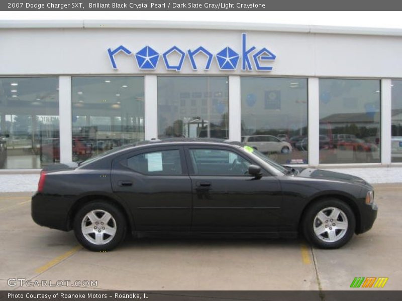 Brilliant Black Crystal Pearl / Dark Slate Gray/Light Graystone 2007 Dodge Charger SXT