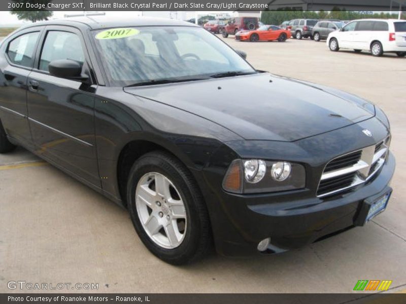 Brilliant Black Crystal Pearl / Dark Slate Gray/Light Graystone 2007 Dodge Charger SXT