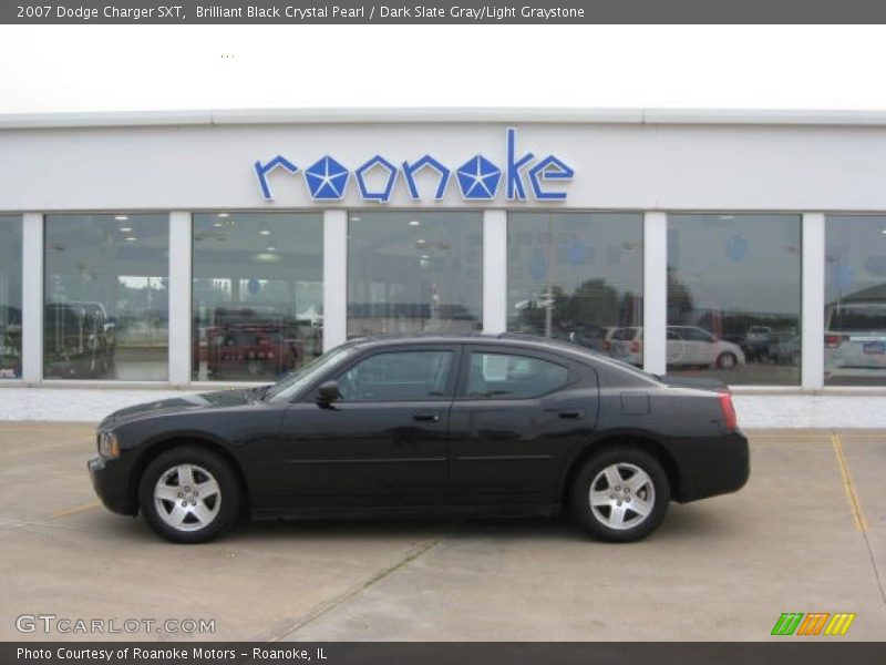 Brilliant Black Crystal Pearl / Dark Slate Gray/Light Graystone 2007 Dodge Charger SXT