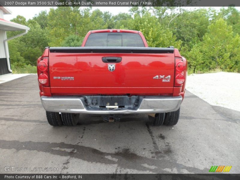 Inferno Red Crystal Pearl / Khaki 2007 Dodge Ram 3500 SLT Quad Cab 4x4 Dually