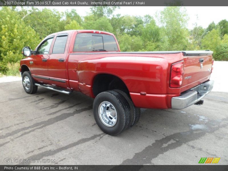 Inferno Red Crystal Pearl / Khaki 2007 Dodge Ram 3500 SLT Quad Cab 4x4 Dually
