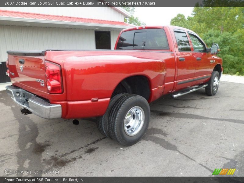 Inferno Red Crystal Pearl / Khaki 2007 Dodge Ram 3500 SLT Quad Cab 4x4 Dually