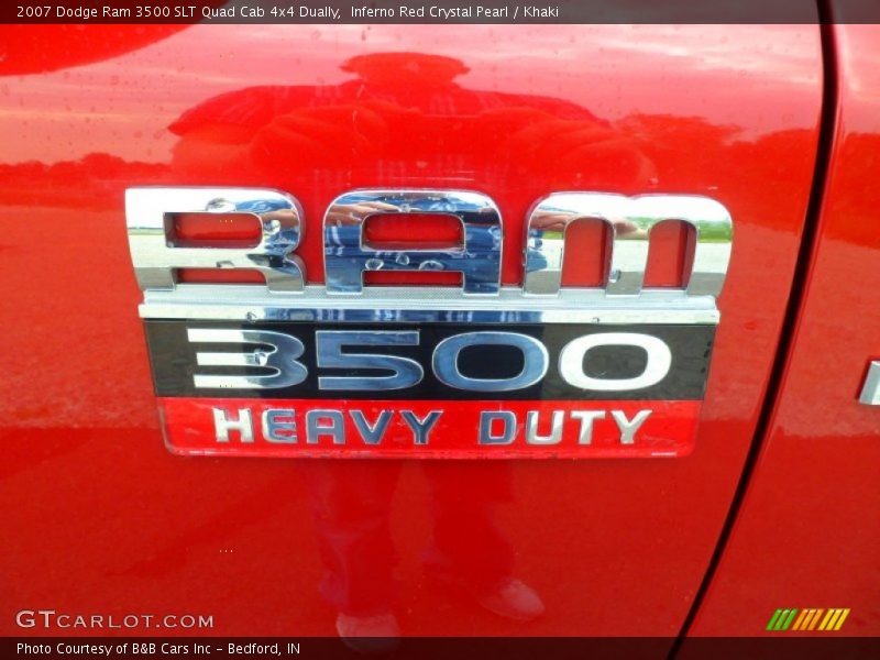Inferno Red Crystal Pearl / Khaki 2007 Dodge Ram 3500 SLT Quad Cab 4x4 Dually