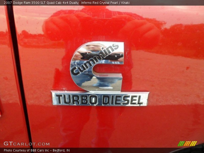 Inferno Red Crystal Pearl / Khaki 2007 Dodge Ram 3500 SLT Quad Cab 4x4 Dually