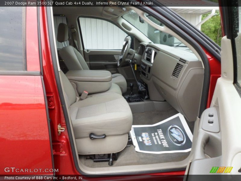 Inferno Red Crystal Pearl / Khaki 2007 Dodge Ram 3500 SLT Quad Cab 4x4 Dually