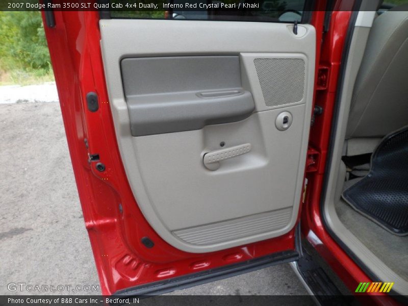 Inferno Red Crystal Pearl / Khaki 2007 Dodge Ram 3500 SLT Quad Cab 4x4 Dually