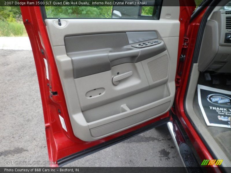 Inferno Red Crystal Pearl / Khaki 2007 Dodge Ram 3500 SLT Quad Cab 4x4 Dually